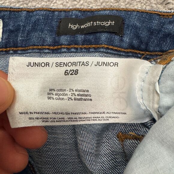 Ella Moss High Waist Straight Denim Jeans Juniors 6/28 Blue Medium Wash Casual - Picture 7 of 16